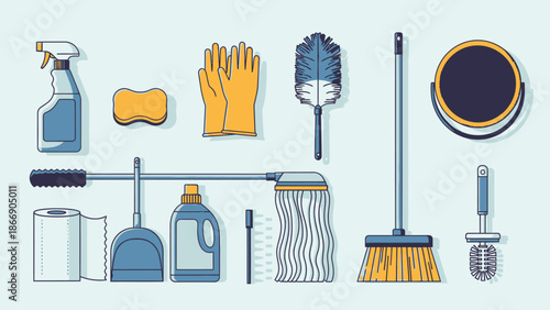 Cleaning tools set, household equipment