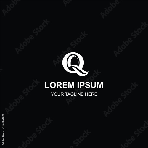 Modern Letter Q Alphabet Logo Design For Corporate Identity With Creative Illustration