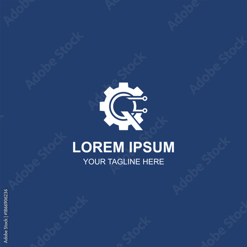 Modern Gear Letter Q Technology Logo Design For Industrial Engineering Business with Creative Illustration