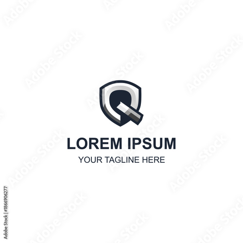 Modern Shield Letter Q Logo Design For Security Protection with Creative Illustration