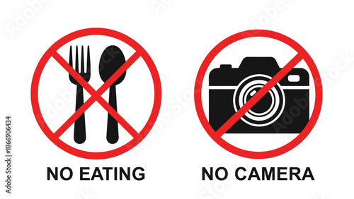 No eating, no camera signs. Prohibition.