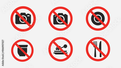 No food and drink allowed sign set