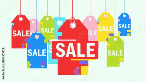 Sale Tags Colorful Illustration for Promotion