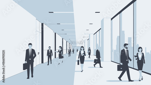 Corporate Corridor: Business Flow in Urban Office