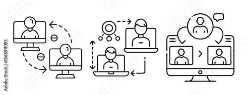 Online communication, virtual meeting, networking, remote work, digital connections