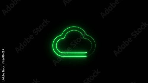 Neon green glowing cloud with smooth outline on dark Generate title without using the word 