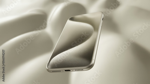 Modern smartphone floating on sleek background with elegant design