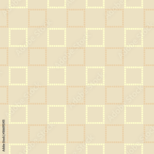 square frames of hand drawn pixels. vector seamless pattern. beige repetitive background. modern decorative art. geometric fabric swatch. embroidery template. textile design. home decor