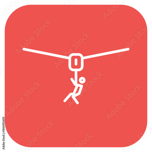 Zip Lining icon vector image. Can be used for Adventure.