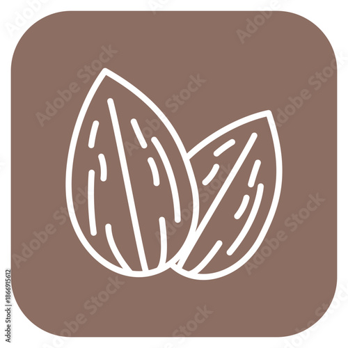 Almonds icon vector image. Can be used for Nutrition.