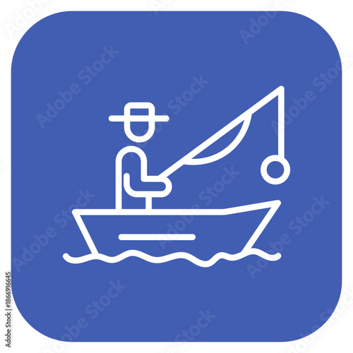 Fisherman In a boat icon vector image. Can be used for Trekking.