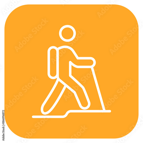 Person Hiking icon vector image. Can be used for Trekking.