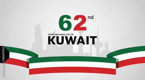 Kuwait National Day Background. Banner, Poster, Greeting Card. Vector Illustration.