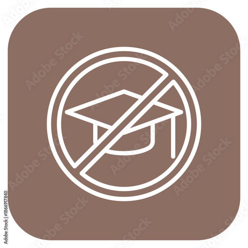 No Education icon vector image. Can be used for Homeless.