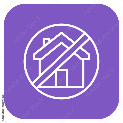 No House icon vector image. Can be used for Homeless.