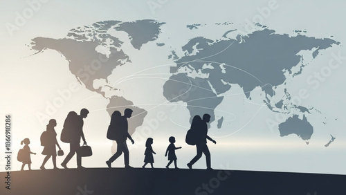 Forced Migration and Human Displacement Global Crisis Illustration