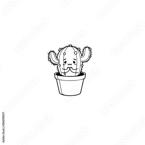 Sad cactus illustration