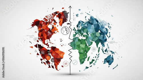 International Conflict and Global Power Struggle Illustration