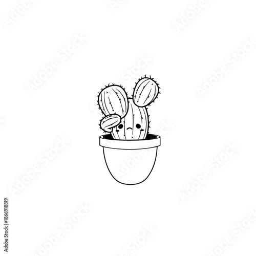 Sad cactus in a pot