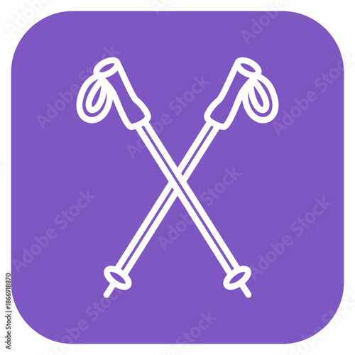 Ski Poles icon vector image. Can be used for Ski Resort.
