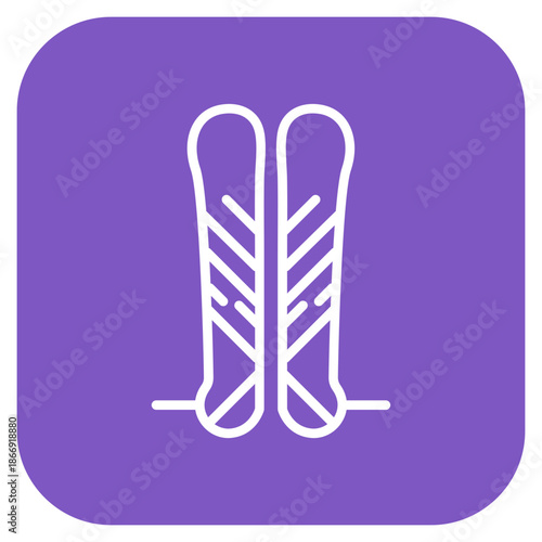 Skis icon vector image. Can be used for Ski Resort.