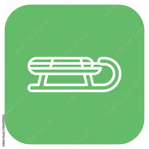 Sled icon vector image. Can be used for Ski Resort.