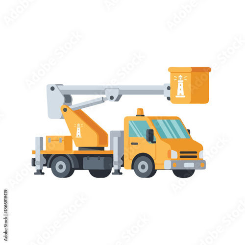Yellow toy construction truck isolated on white background featuring heavy industrial equipment like a tractor crane and hydraulic excavator vehicle for transport