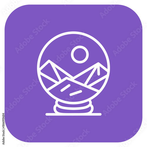 Crystal Ball icon vector image. Can be used for Fairytale.