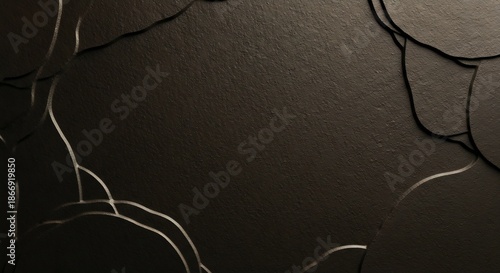 Textured dark gray surface featuring abstract irregular patterns of silvertoned lines and darkedged segments