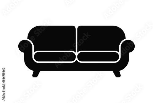 Two-Seater Sofa Silhouette – Minimalist Furniture Icon