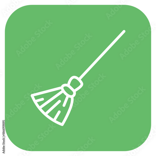 Magic Broom icon vector image. Can be used for Fairytale.