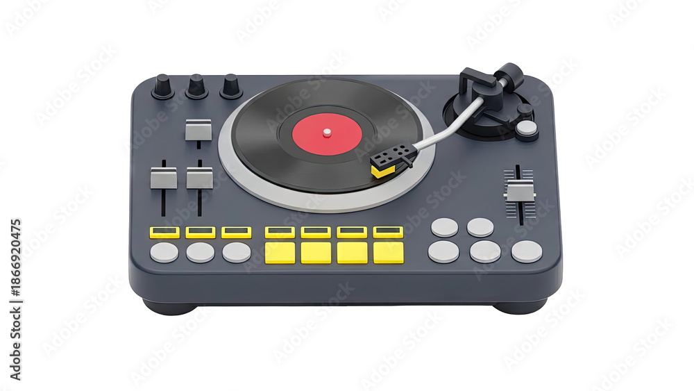 Fototapeta premium DJ Turntable and Mixer Console