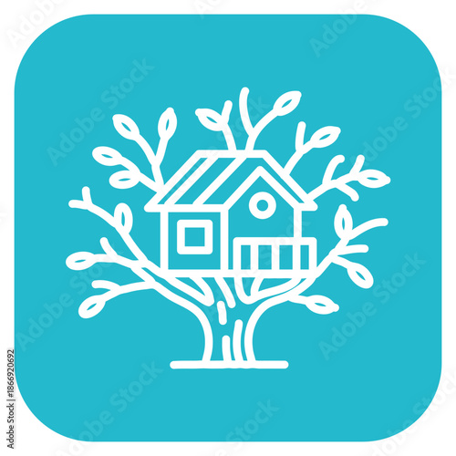 Treehouse icon vector image. Can be used for Rainforest.