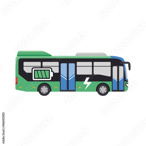 A vintage red toy bus and retro city transport vehicle illustration isolated on a white background
