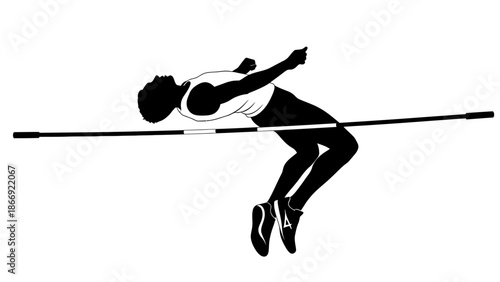 High jumper in mid air silhouette.