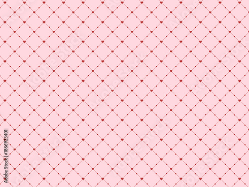 かわいいハートの格子柄背景素材
