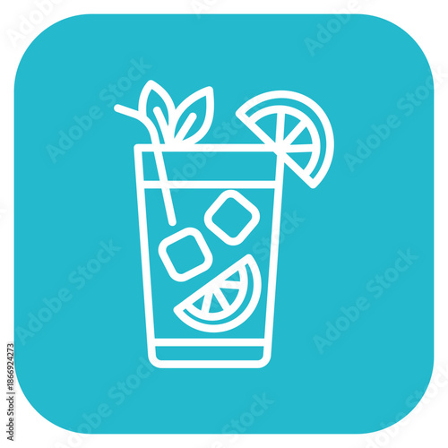 Mojito icon vector image. Can be used for Bar.