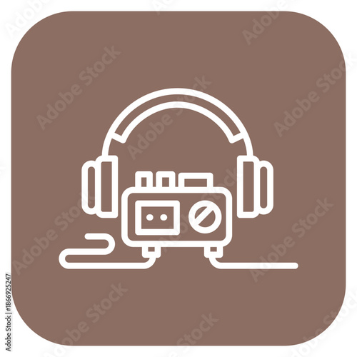 Headphone Amp icon vector image. Can be used for Artist Studio.