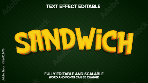 3d text effect sandwich vector editable