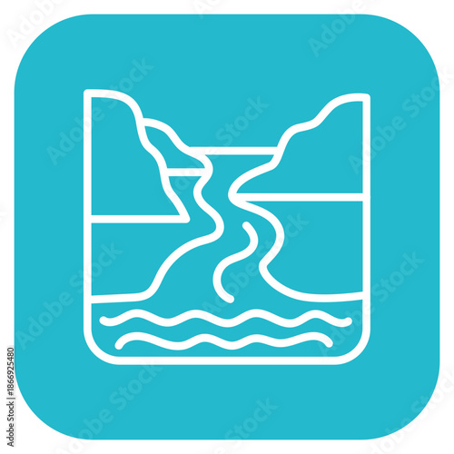 Estuary icon vector image. Can be used for Geography.