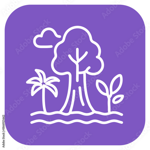 Rainforest icon vector image. Can be used for Geography.