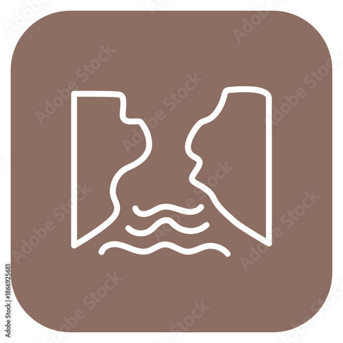 Strait icon vector image. Can be used for Geography.