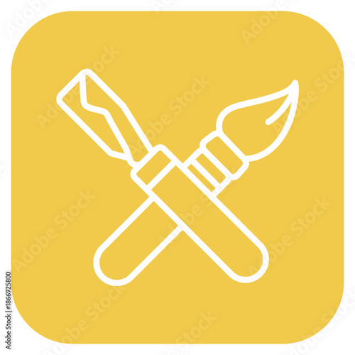 Chisel and Brush icon vector image. Can be used for Archeology.