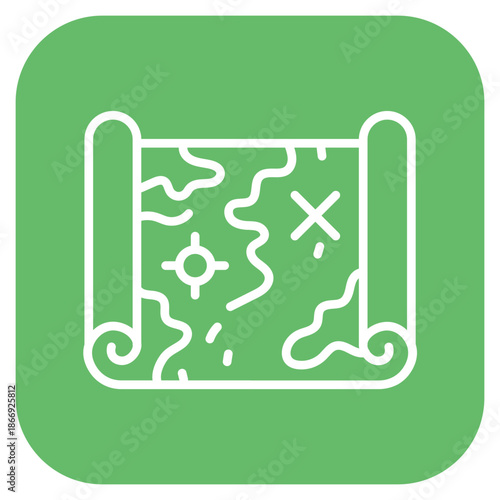 Ancient Map icon vector image. Can be used for Archeology.