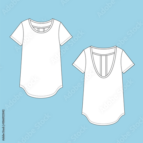 Apparel Flat Sketch for women's Style with trims