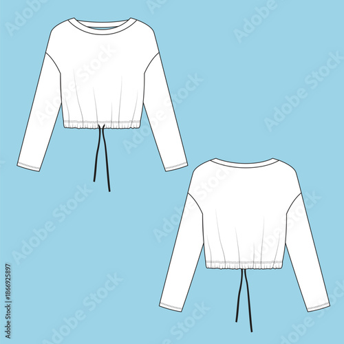 Apparel Flat Sketch for women's Style with trims