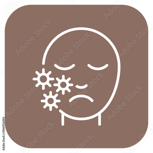 Redness icon vector image. Can be used for Dermatology.