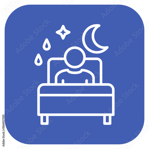 Night Sweats icon vector image. Can be used for Tuberculosis.