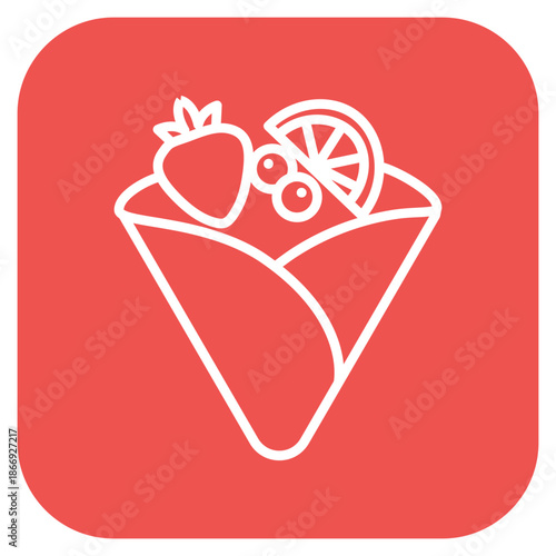 Fruit Crepe icon vector image. Can be used for Brunch.
