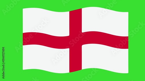 England Flag Waving Animation (Chroma key)